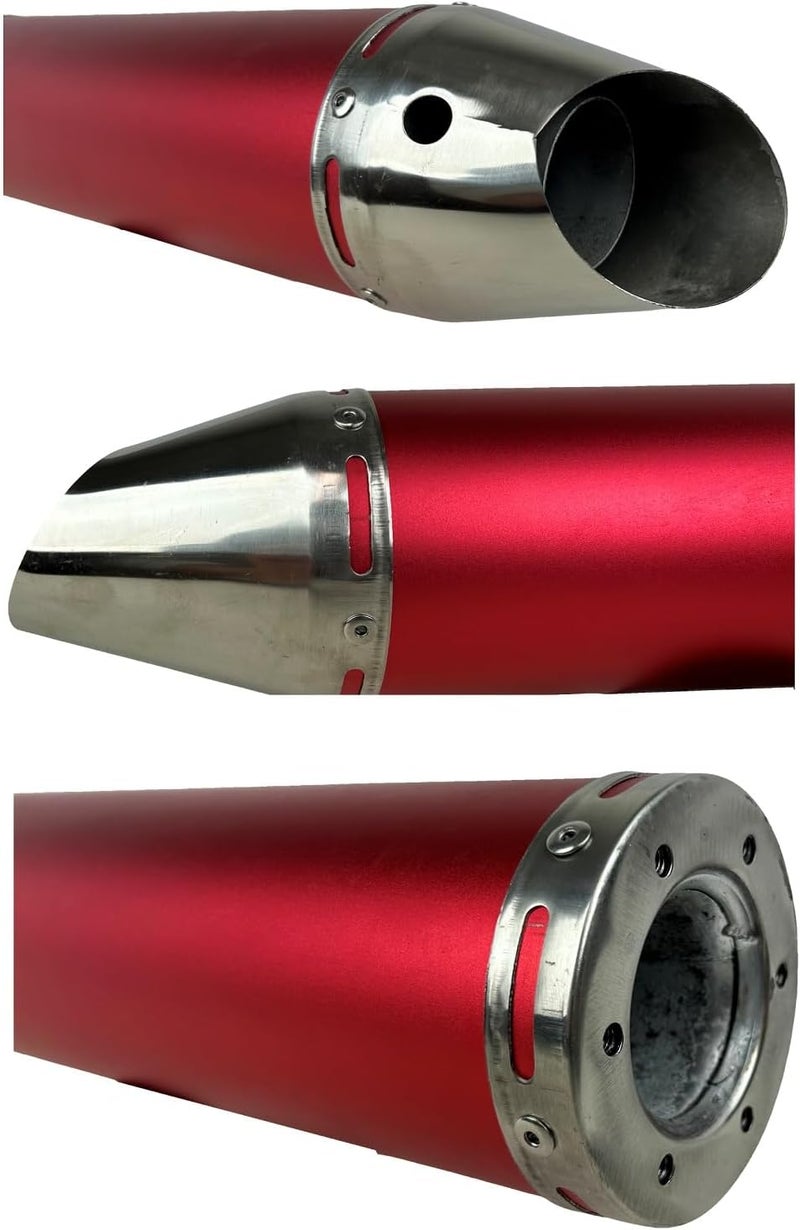 RedCap High Performance Muffler Exhaust System for 125cc 150cc GY6 Scooter Moped TaoTao Kymco Vitacci Benelli Beast 150 Upgrade for 152QMJ 157QMJ Engines (Red) - Image 4